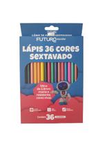 Lápis de Cor 36 Cores Sextavado Escolar - FUTURO