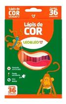 Lapis De Cor 36 Cores Sextavado Leo E Leo Pintar, Colorir