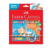 Lápis de cor 48 cores bicolor Faber-Castell
