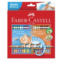 Lapis de cor 48 cores bicolor faber castell