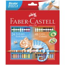 Lápis de cor 48 cores com 24 lápis bicolor 120624G314949 - Faber-Castell
