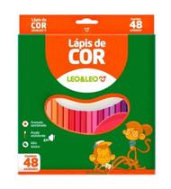 Lápis de Cor, 48 Cores, Resina Sextavado, Leo e Leo