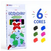 Lápis de Cor 6 Cores Vibrantes - Atóxico