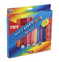 Lapis De Cor 60 Cores TRIS Mega Soft Color + 1 Apontador