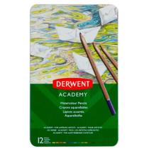 Lápis de Cor Academy Aquarelável Estojo Metálico com 12 Cores - Derwent Lápis de Cor Academy Aquarelável Estojo Metálico com 12 Cores - Derwent