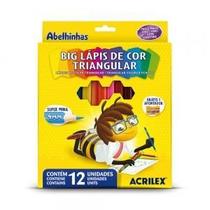 Lápis De Cor Acrilex Big Triangular 12 Cores Com Apontador Lápis De Cor Acrilex Big Triangular 12 Cores Com Apontador