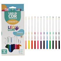 Lápis De cor Antibacteriano 12 Cores Redondo Leoclean Lápis De cor Antibacteriano 12 Cores Redondo Leoclean