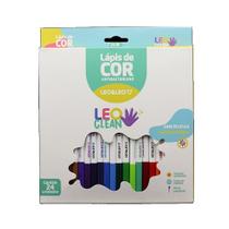 Lápis de Cor Antibacteriano 24 Cores - Leo Clean - Leo e Leo Lápis de Cor Antibacteriano 24 Cores - Leo Clean - Leo e Leo