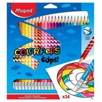 Lápis de Cor Apagável - 24 Cores - Oops Color Peps da Maped Ref FR83282400