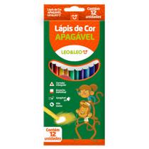 Lápis de Cor Apagável Estojo com 12 cores - Leo&Leo