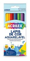 Lapis de Cor Aquarelavel 12 Cores + Pincel Acrilex