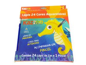 Lápis De Cor Aquarelável 24 Cores Com pincel - KAZZO