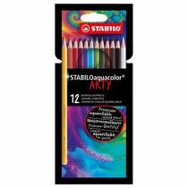 Lápis de cor Aquarelável Aquacolor Arty 12 Cores - Stabilo