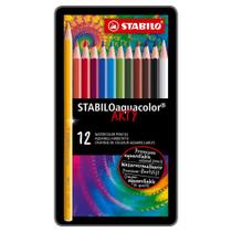 Lápis de Cor Aquarelável Aquacolor Arty Lata 12 Cores - Stabilo Lápis de Cor Aquarelável Aquacolor Arty Lata 12 Cores - Stabilo