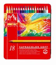 Lápis de Cor Aquarelável Caran D' Ache Supracolor Estojo Metal 18 Cores