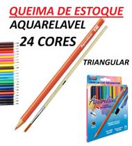 Lápis de cor aquarelavel com 24 cores pintar, desenhar pintura aquarela