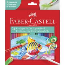 Lápis de cor Aquarelável EcoLápis Faber Castell com 24 cores