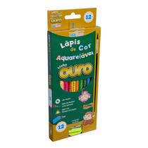 Lápis de Cor Aquarelável Linha Ouro Estojo com 12 cores - Leo&Leo
