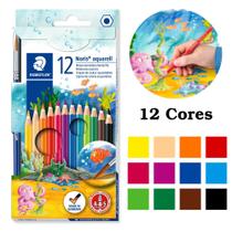 Lápis de Cor Aquarelável Staedtler Noris 12 Cores + Pincel