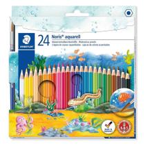 Lápis de Cor Aquarelável Staedtler Noris 24 Cores + Pincel