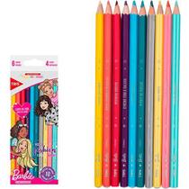 Lápis de cor Barbie Tris 10 cores candy e metálicas