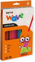 Lápis de Cor Bazze Wave Sextavado 36 Cores - Resina Não Tóxica