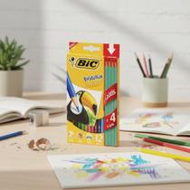 Lapis De Cor Bic Evolution Com 12 Cores 4 Lapis