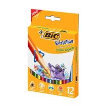 Lápis de Cor Bic Gigante Big triangular Resistente 12 Cores Escolar