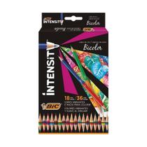 Lápis De Cor Bic Sextavado Intensity 18 Lápis Bicolor
