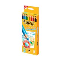 Lápis De Cor Bic Super Macio 8 Cores + Apontador Lápis De Cor Bic Super Macio 8 Cores + Apontador