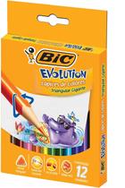 Lápis De Cor Bic Triangular Gigante Evolution 12 Cores Vivas