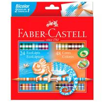 Lápis de Cor Bicolor 24 Lápis com 48 Cores Faber Castell