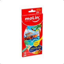 Lápis De Cor Bicolor Color Dream Molin 12 Lápis 24 Cores Lápis De Cor Bicolor Color Dream Molin 12 Lápis 24 Cores