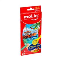 Lápis de Cor Bicolor Color Dream Molin 12 Lápis 24 Cores Lápis de Cor Bicolor Color Dream Molin 12 Lápis 24 Cores