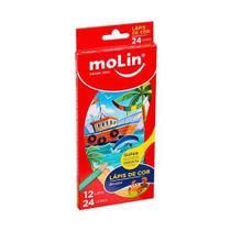 Lápis de Cor Bicolor Color Dream Molin - 12 lápis e 24 cores