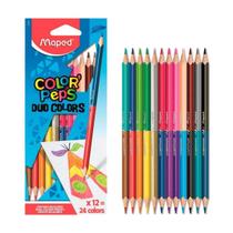 Lápis de Cor Bicolor Maped Duo Colors 12 Lápis - 24 Cores