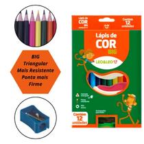 Lapis De Cor Big Jumbo 12 Cores Com Apontador Escolar Volta As Aulas Caixa Com 12 Lapis Leo&leo Lapis De Cor Big Jumbo 12 Cores Com Apontador Escolar Volta As Aulas Caixa Com 12 Lapis Leo&leo