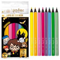 Lapis de cor big neon sextavado 8 cores harry potter leo&leo