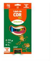 Lápis De Cor Big Triangular 12 Cores + 1 Apontador Leo & Leo
