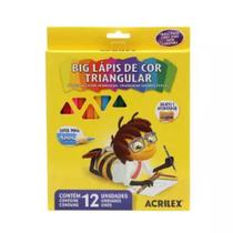 Lápis De Cor Big Triangular 12 Cores - Acrilex Lápis De Cor Big Triangular 12 Cores - Acrilex