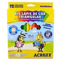 Lápis De Cor Big Triângular Acrilex 12 Cores 09697 Lápis De Cor Big Triângular Acrilex 12 Cores 09697