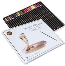 Lápis de cor Black Widow 24 cores para livros de colorir para adultos