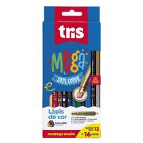 Lápis de Cor c/ 16 Cores Mega Soft Color - Tris