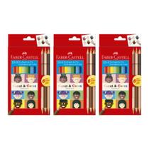 Lápis de Cor Caras e Cores FABER-CASTELL 12+3 cores (Kit/Unid)