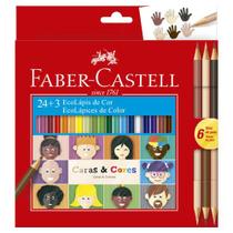 Lápis De Cor Caras e Cores Faber-Castell 24 +3 Tons De Pele