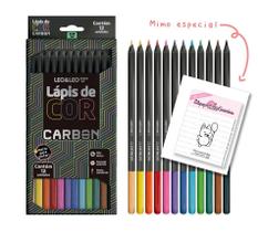Lapis de cor carbon 12 cores redondo leo e le