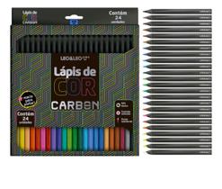 Lápis De Cor Carbon 24 Cores Leo&Leo Corpo Preto Macio Lápis De Cor Carbon 24 Cores Leo&Leo Corpo Preto Macio