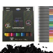 Lapis De Cor CarbonLine 24 Cores Redondo Corpo Em Madeira