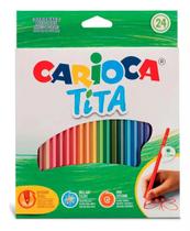 Lápis De Cor Carioca Tita 24 Cores Italiano Escolar Lápis De Cor Carioca Tita 24 Cores Italiano Escolar