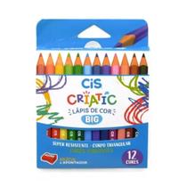 Lápis de Cor Cis Criatic Big Triangular 12 Cores + Apontador Lápis de Cor Cis Criatic Big Triangular 12 Cores + Apontador